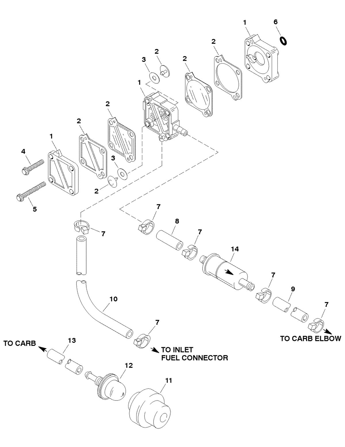 FORCE FORCE 25 H.P. (1998) FUEL SYSTEM