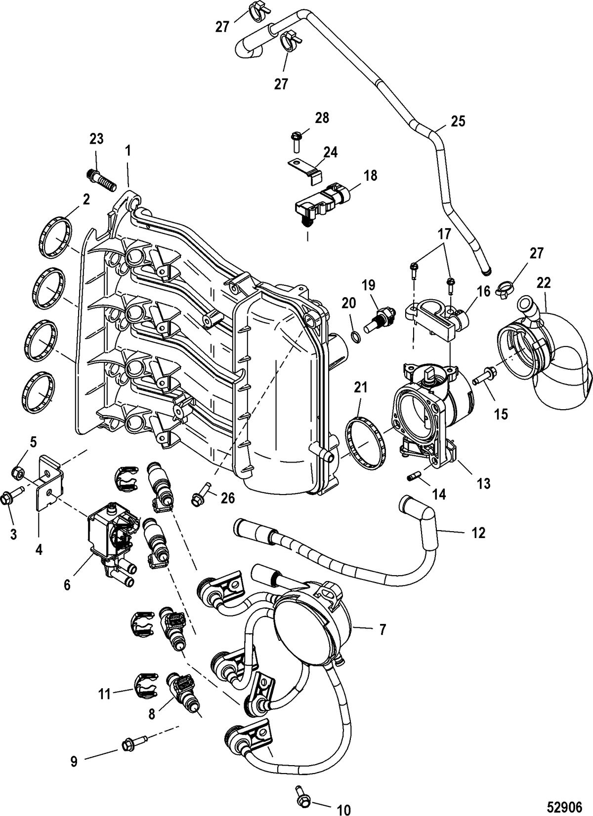 RACE OUTBOARD FORMULA 60 - 4 CYLINDER 4-STROKE Intake Manifold