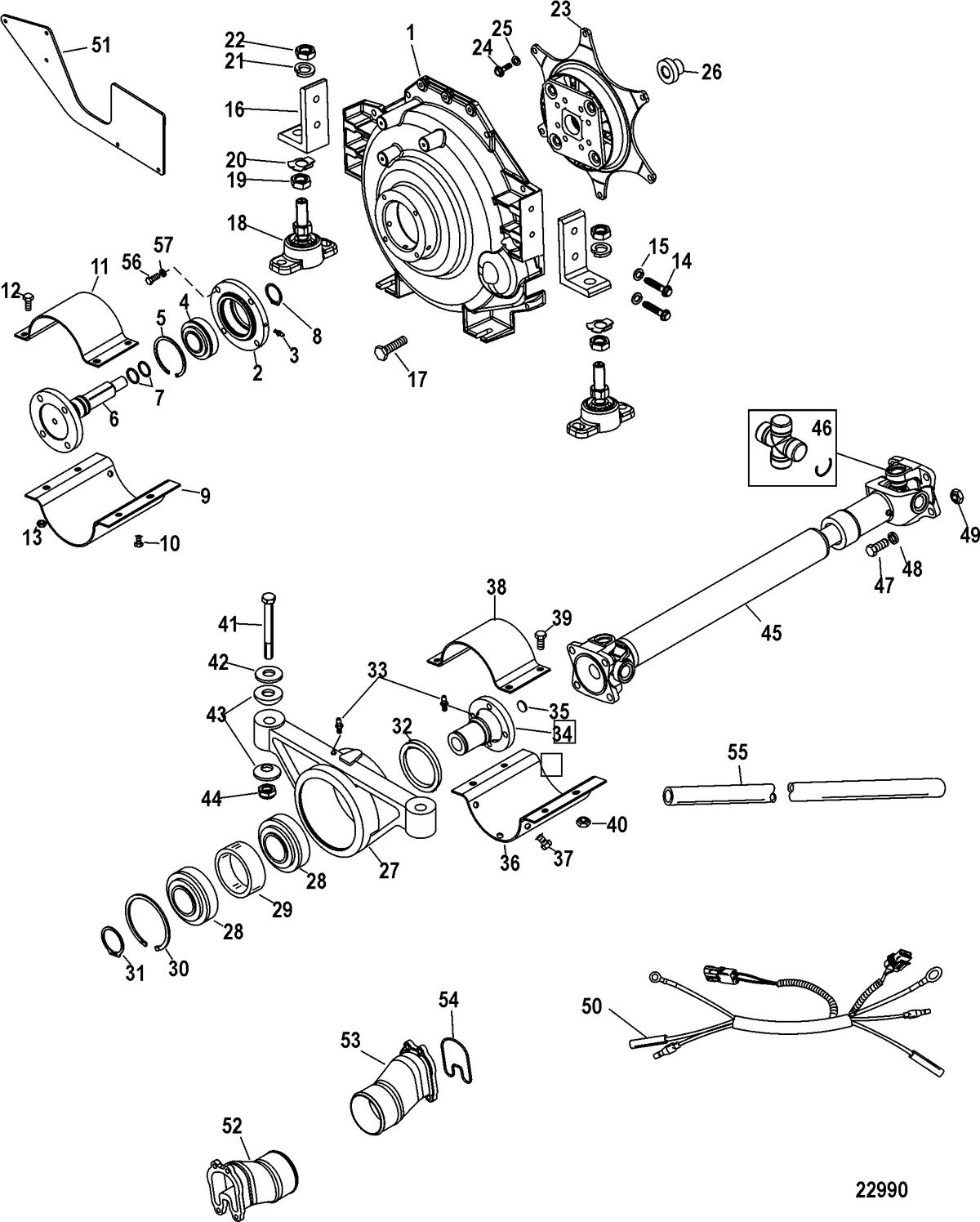 MERCRUISER 4.3L CARB ALPHA/BRAVO Jackshaft Components