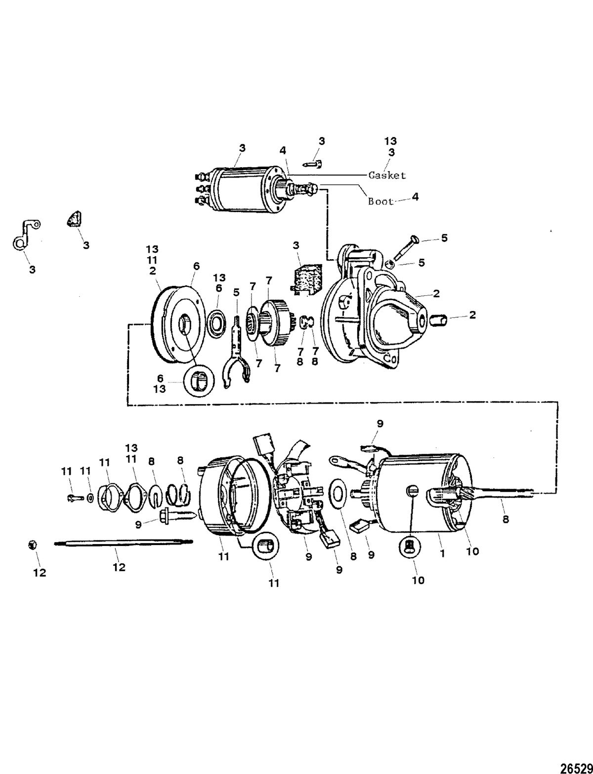 RACE STERNDRIVE 525 SC - GEN VI Starter Assembly(50-808011A1) (Driveline)