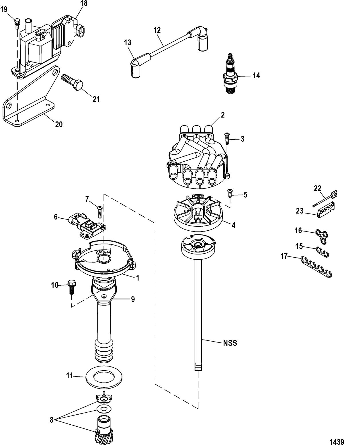 MERCRUISER 4.3L MPI ALPHA/BRAVO Distributor and Ignition Components