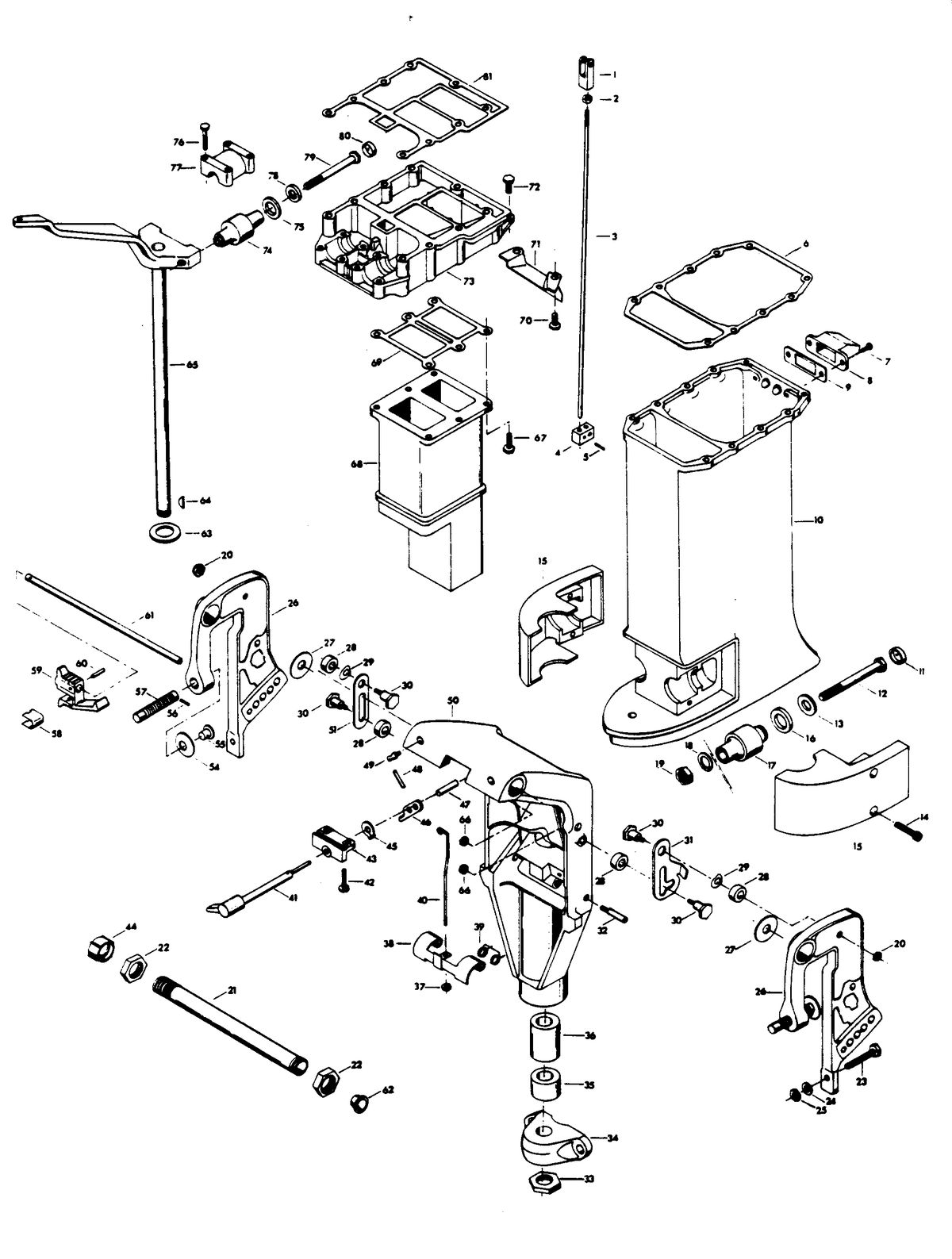 CHRYSLER 55 H.P. MOTOR LEG