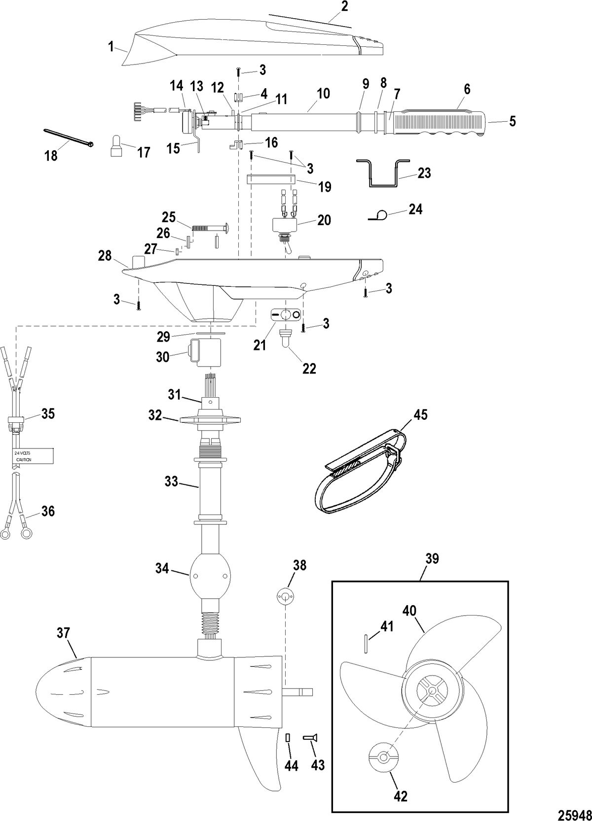 TROLLING MOTOR MOTORGUIDE SALT WATER SERIES Complete Trolling Motor(Model SW71HBD / SW71HBV) (24 Volt)