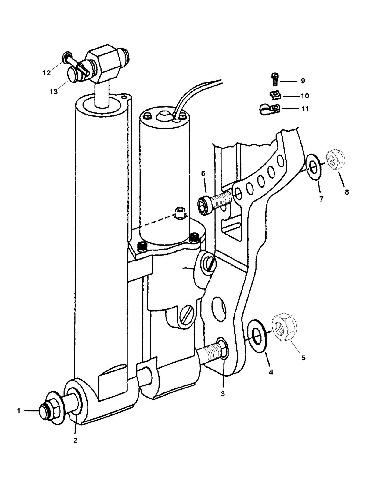 FORCE 40/50 H.P. POWER TRIM MOUNTING