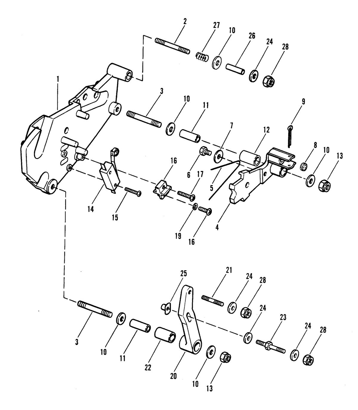 MERCRUISER 185R/MR ENGINE (229 CID) SHIFT BRACKET