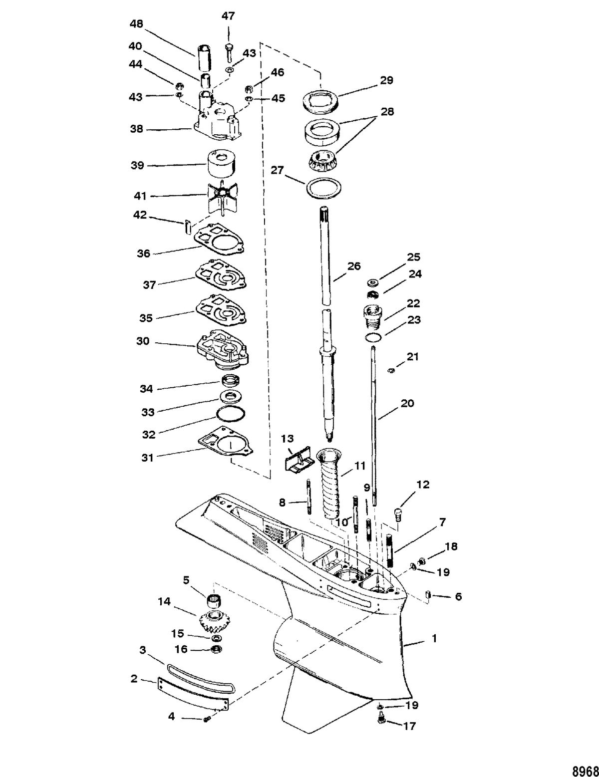 RACE OUTBOARD 150/200 PRO-MAX/SUPER MAGNUM (EFI) Gear Housing(Driveshaft)(CLE-1.87:1/2:1)