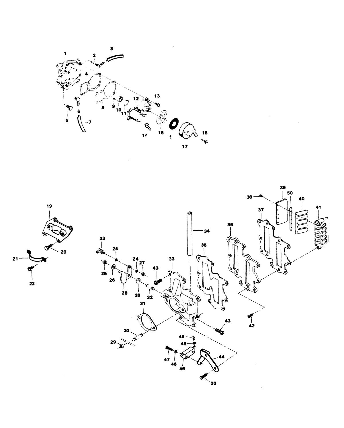 CHRYSLER 105 H.P. FUEL PUMP AND REED PLATE