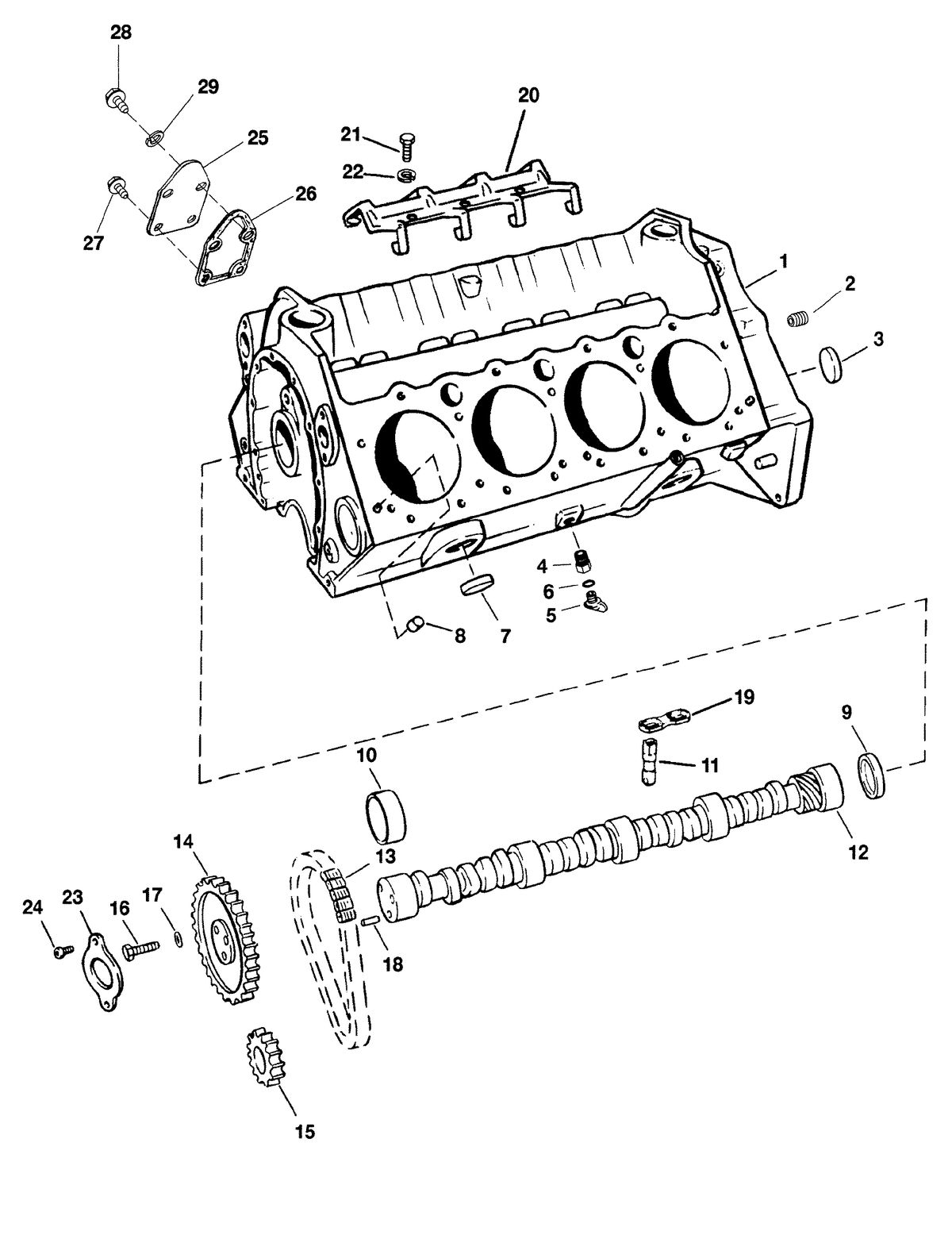 MERCRUISER 350/6.2L BLACK SCORPION SKI (GEN+) CYLINDER BLOCK AND CAMSHAFT