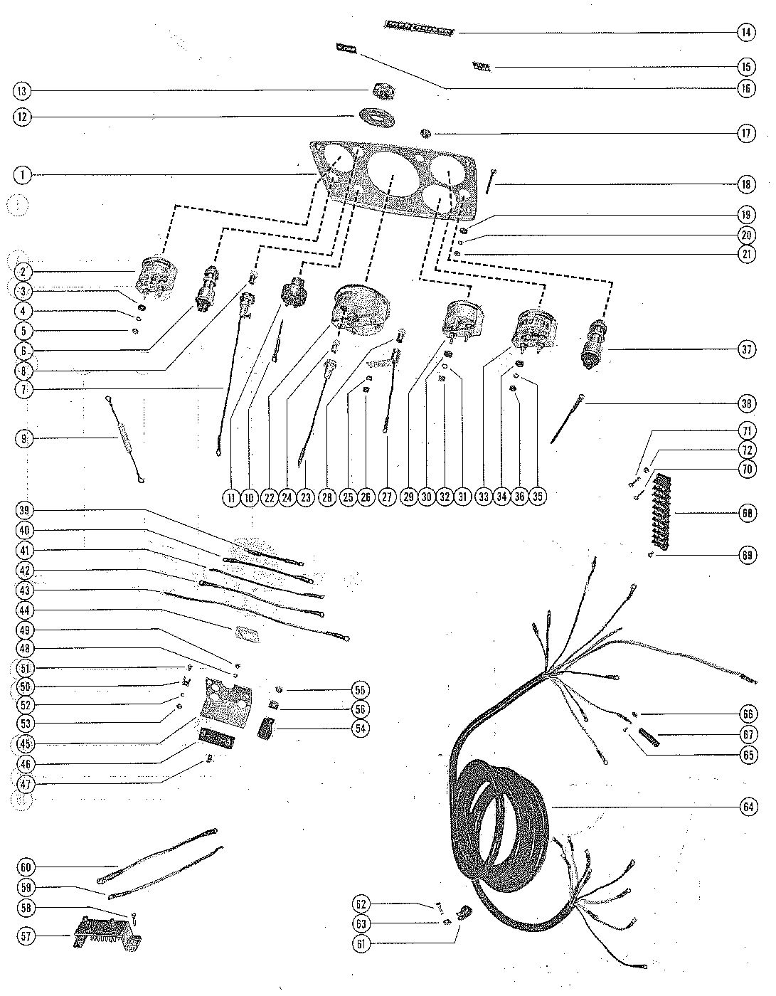 MERCRUISER ROVER ENGINE INSTRUMENT PANEL ASSEMBLY