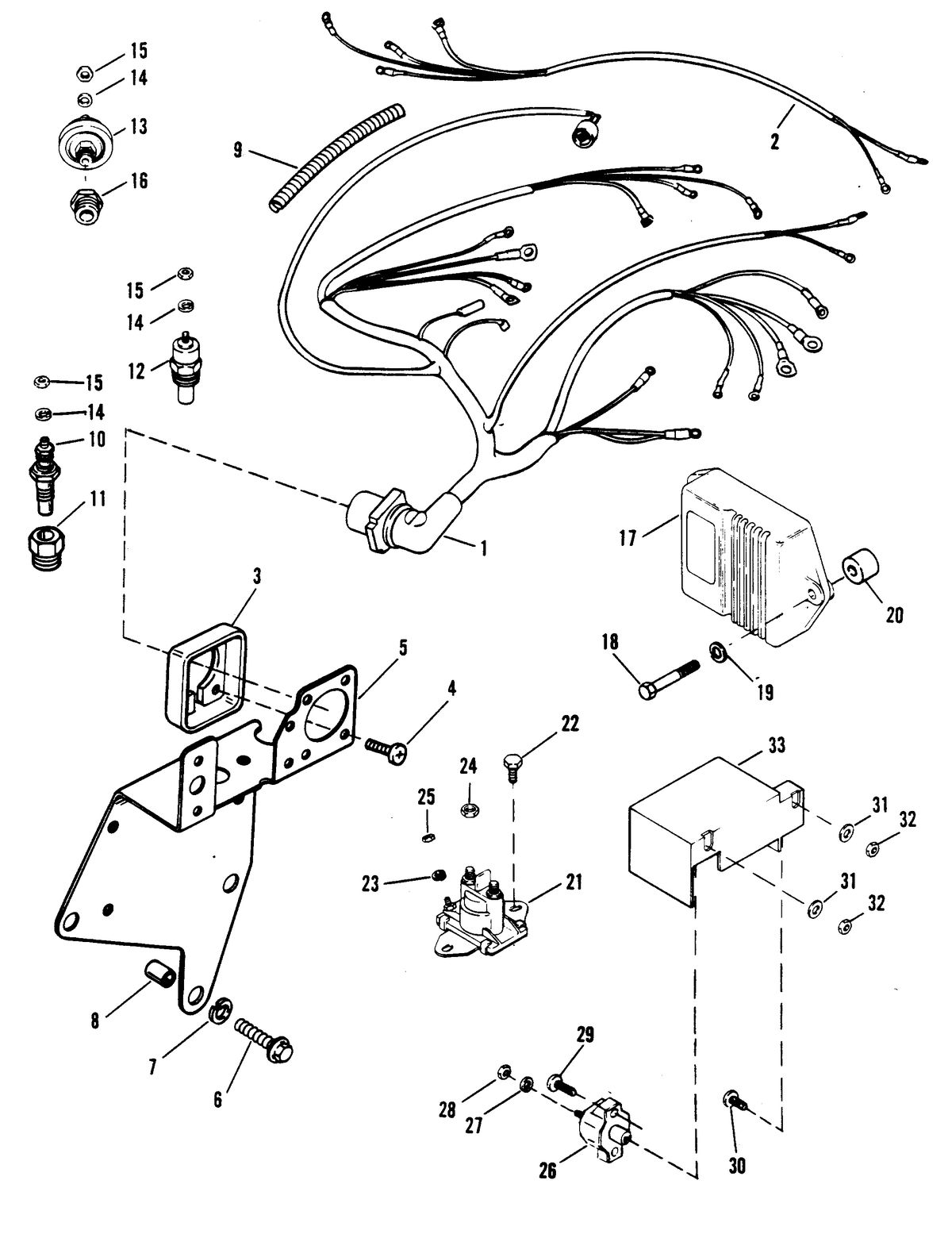 MERCRUISER 575 H.P. ENGINE (CARD 54) WIRING HARNESS, ELECTRICAL AND IGNITION