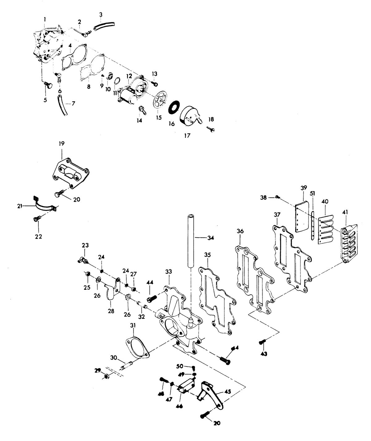 CHRYSLER 115 H.P. FUEL PUMP AND REED PLATE