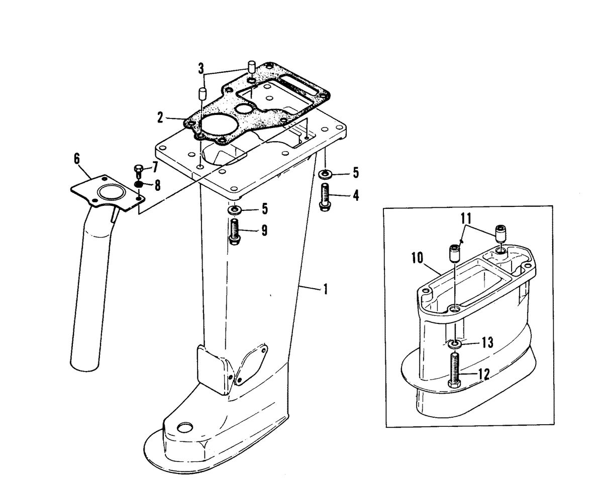 MARINER W15 HORSEPOWER DRIVESHAFT HOUSING