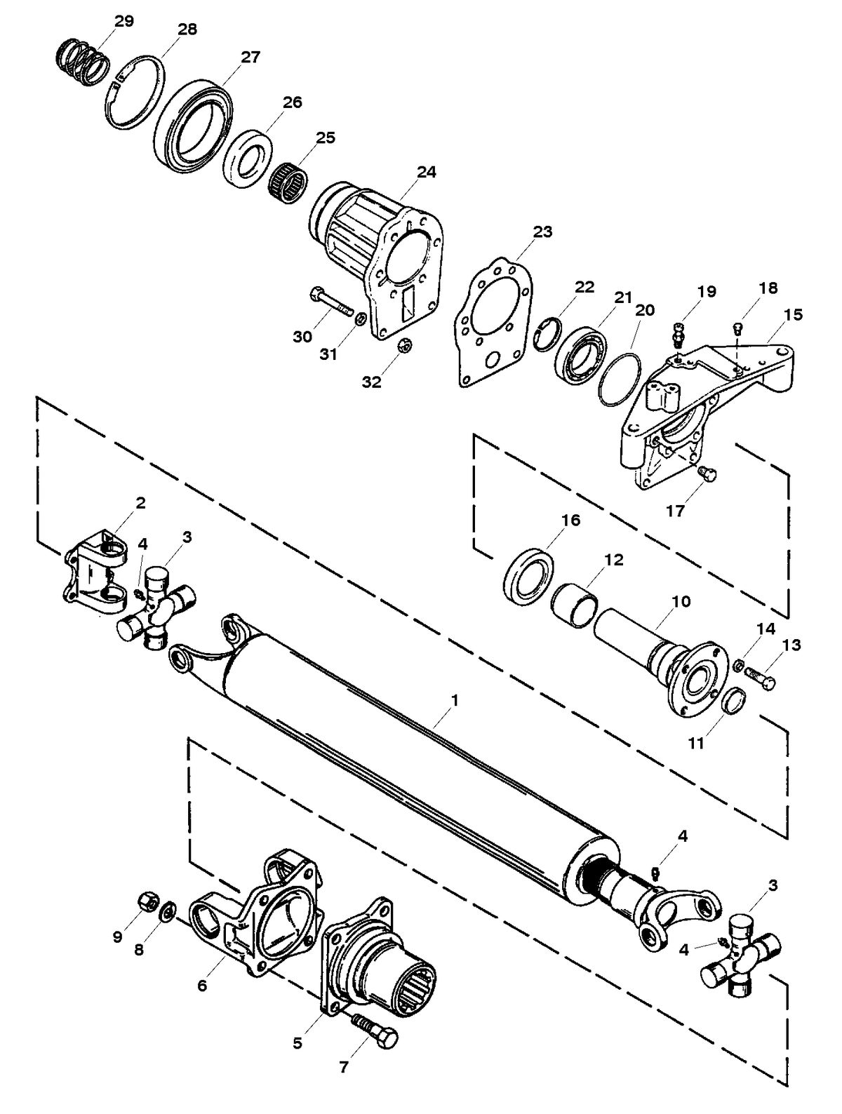 MERCRUISER 800 SC ENGINE DRIVESHAFT AND TAILSTOCK (DRIVELINE)