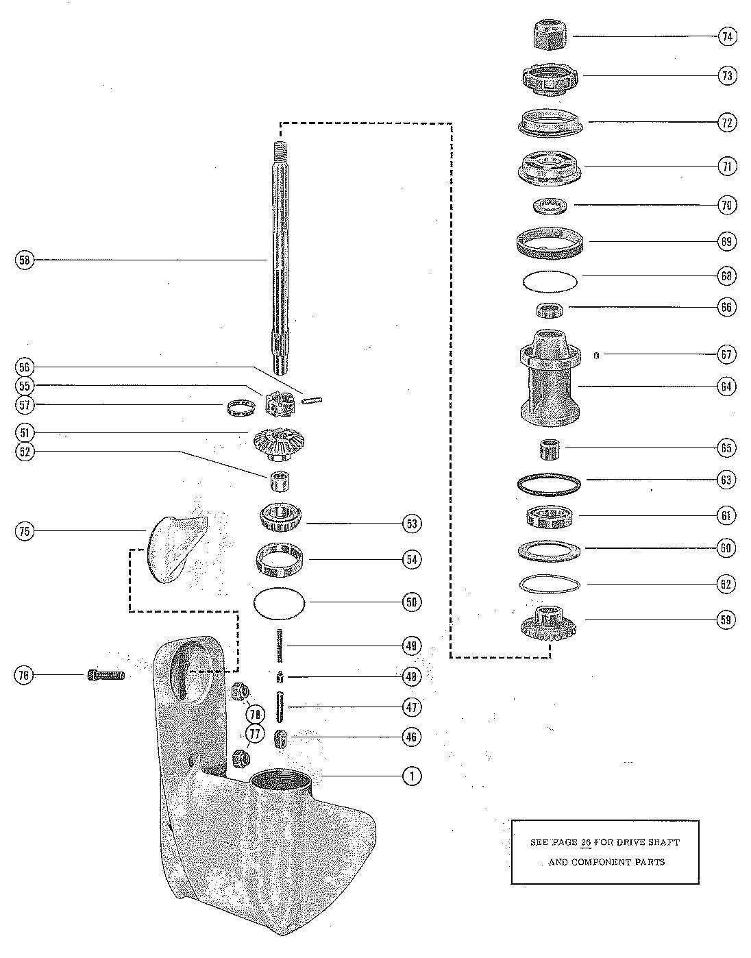 MERCURY MERC 350 GEAR HOUSING ASSEMBLY, COMPLETE (PAGE 2)