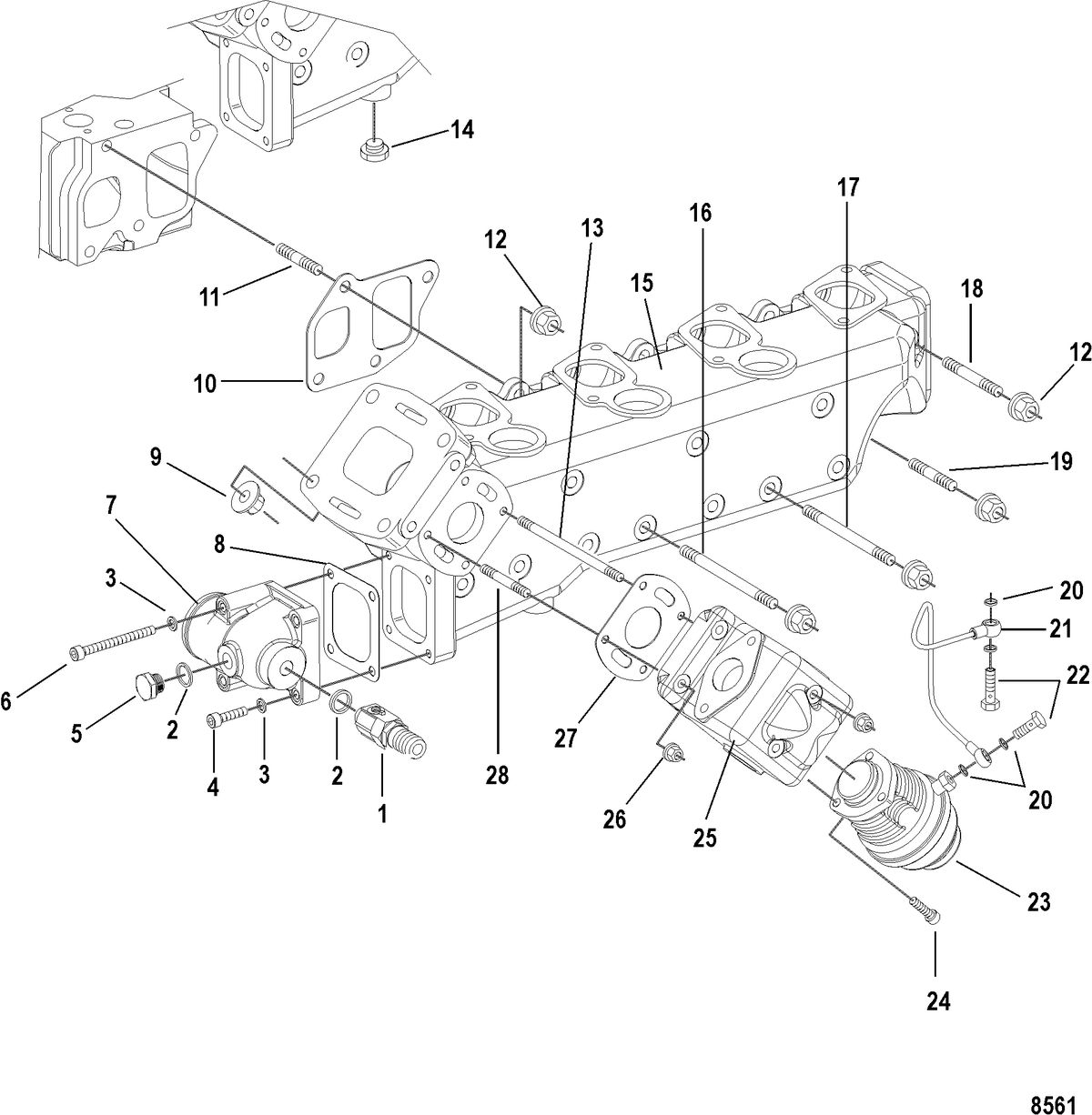 MERCRUISER CUMMINS/MERCRUISER DIESEL 2.8L-200/170 Exhaust Manifold
