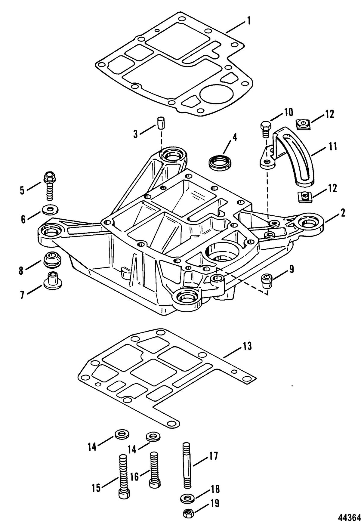 FORCE 90 HP (1995) FORCE Adapter Plate, Upper