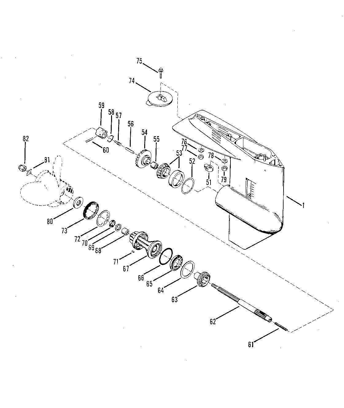 MARINER MARINER 70 GEAR HOUSING (PROPELLER SHAFT)