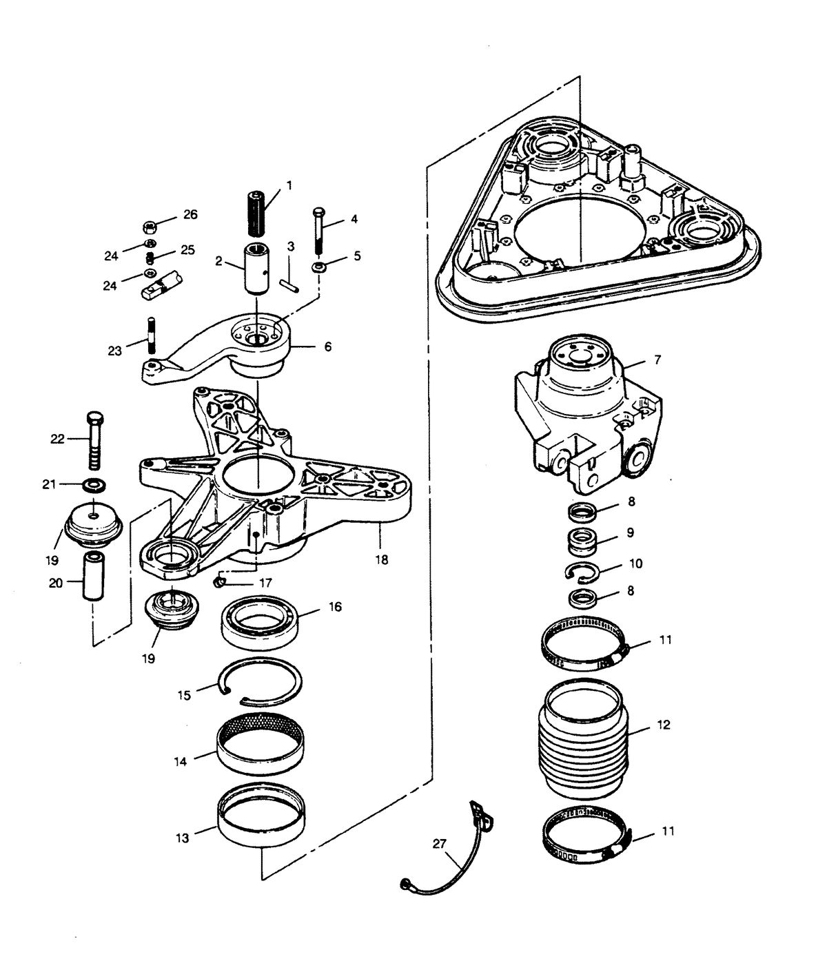 FORCE FORCE 1990 120 H.P. "B" MODEL L-DRIVE MOUNT AND STEERING YOKE
