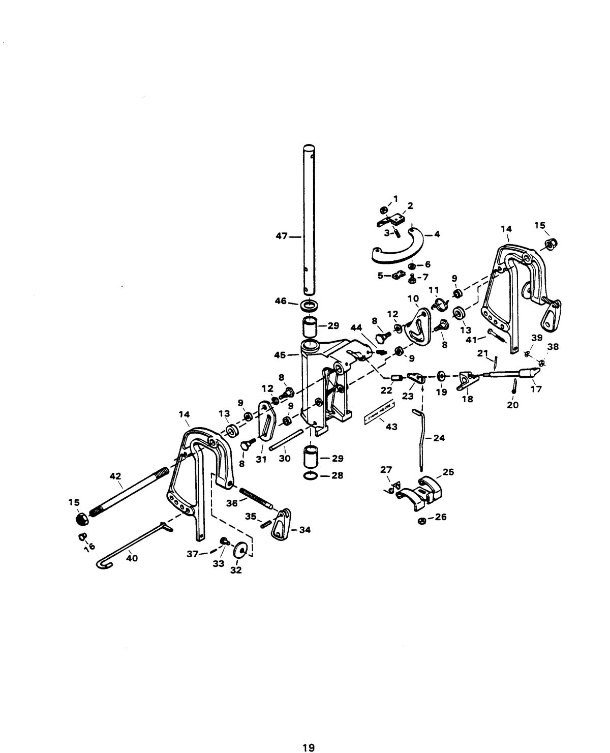 CHRYSLER 30 H.P. SWIVEL BRACKET GROUP