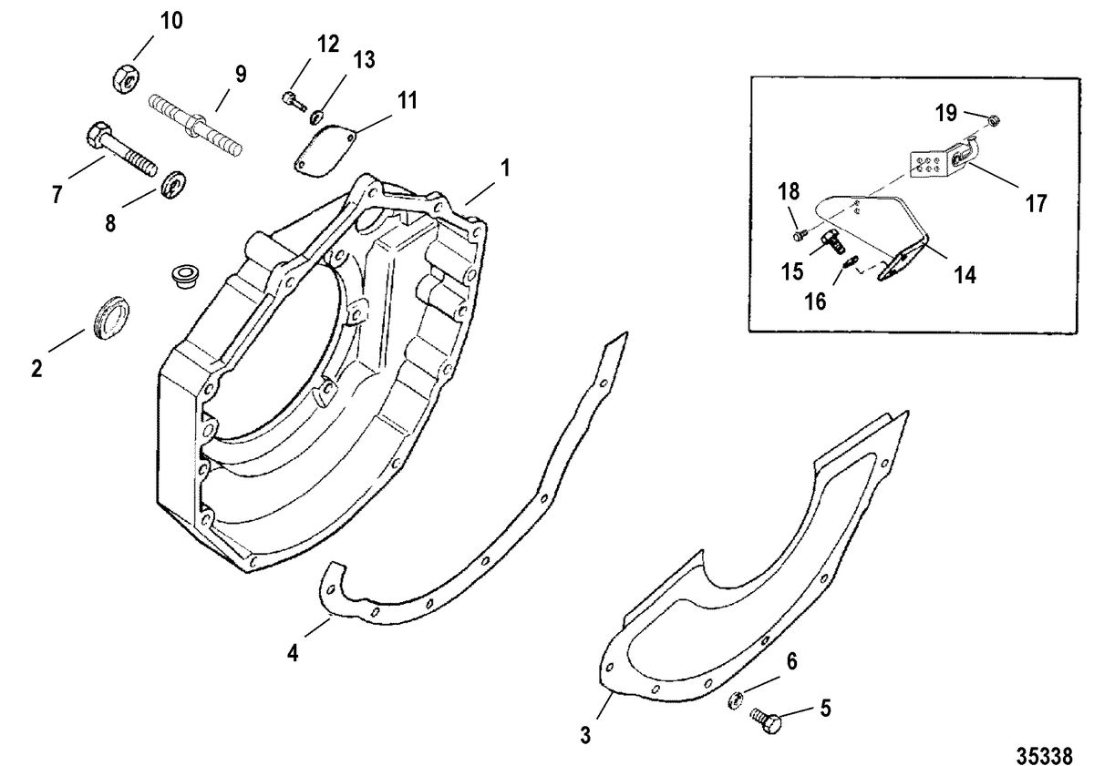 MERCRUISER 5.7L COMPETITION SKI ENGINE (GEN +) FLYWHEEL HOUSING