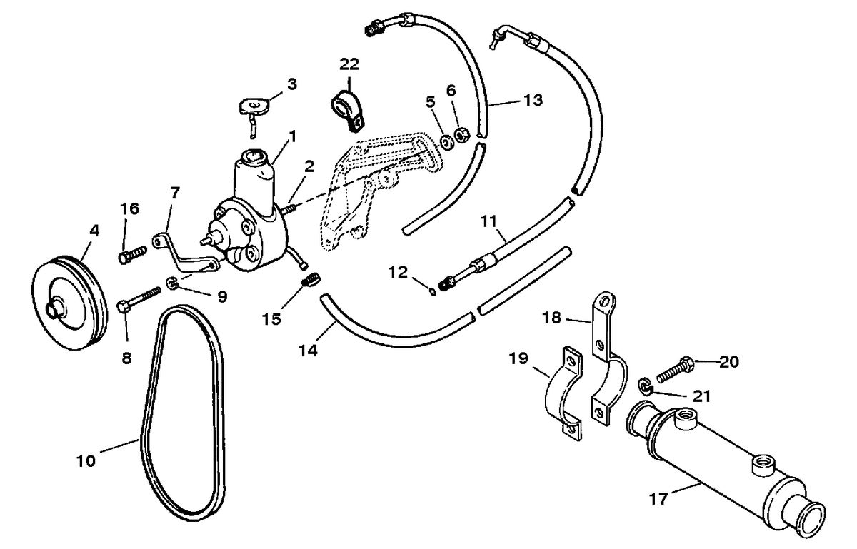 RACE STERNDRIVE HP 500 BULLDOG (540 CID) POWER STEERING PUMP ASSEMBLY