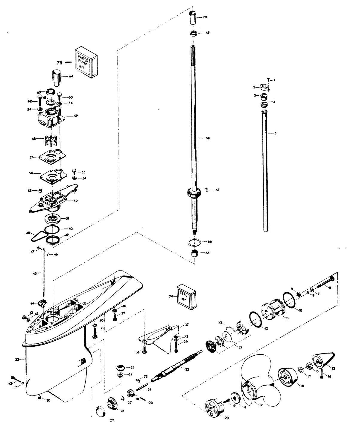 CHRYSLER 115 H.P. GEAR HOUSING