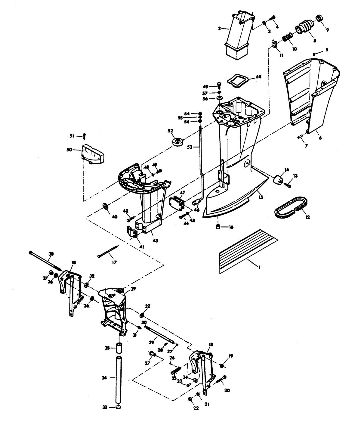 CHRYSLER 140 H.P. CHARGER MOTOR LEG