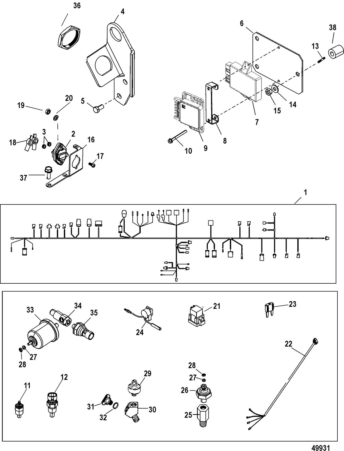 MERCRUISER 383 MAG 4V MIE REMAN Electrical Components