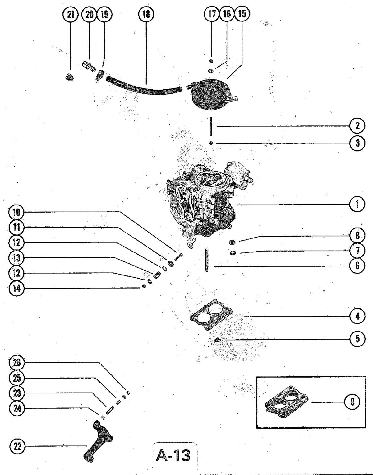 MERCRUISER 898 (STERN DRIVE) 198 (INBOARD) ENGINE CARBURETOR AND MOUNTING BRACKETS