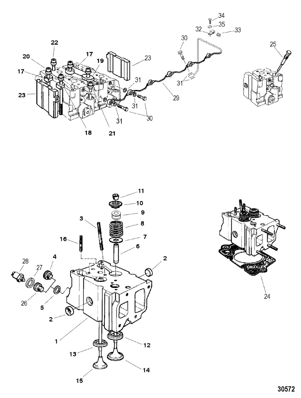 MERCRUISER D4.2L/200-LD CYLINDER HEAD