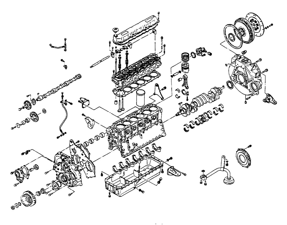 MERCRUISER HINO DIESEL 310 H.P. W06DTA-EAEB ENGINE ASSEMBLY - PARTIAL