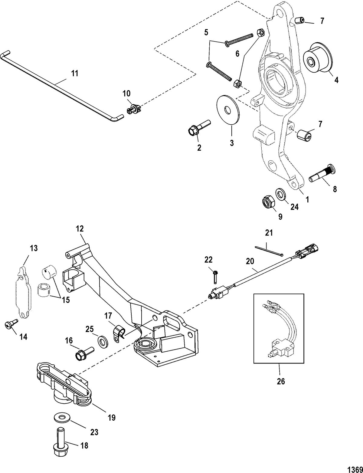 MERCURY/MARINER 200/225/250 (3.0L) SEAPRO/MARATHON EFI THROTTLE LINKAGE