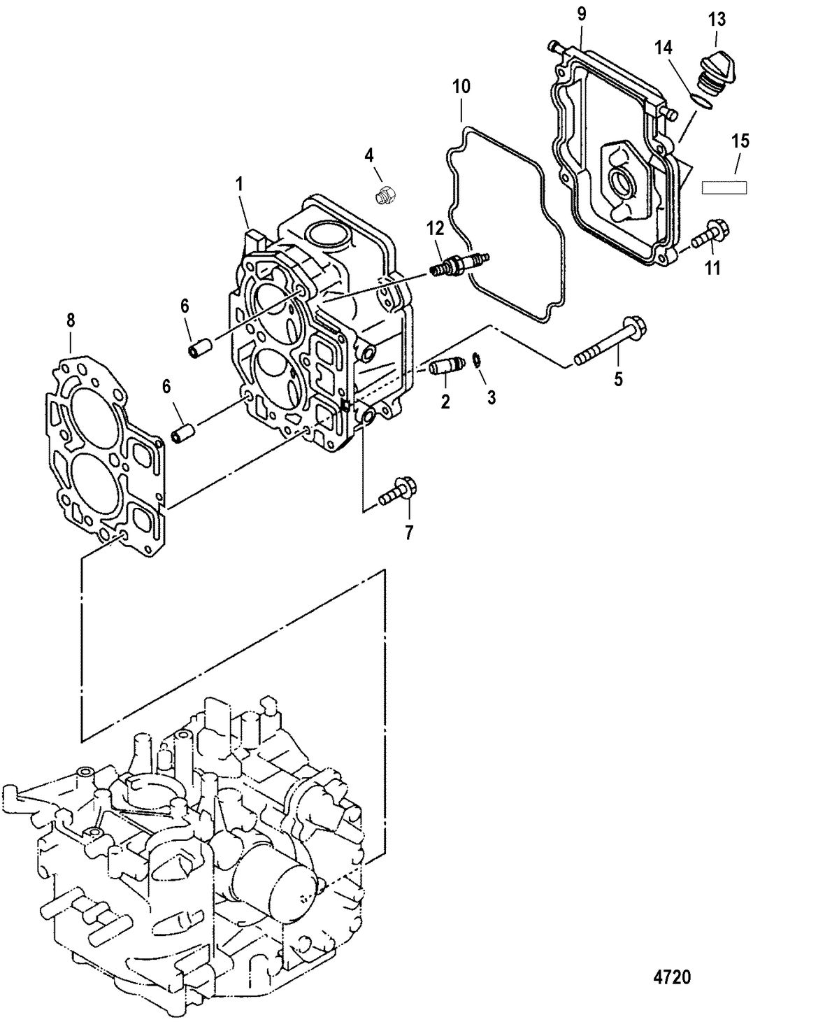 MERCURY/MARINER 15 (4-STROKE) Cyliner Head