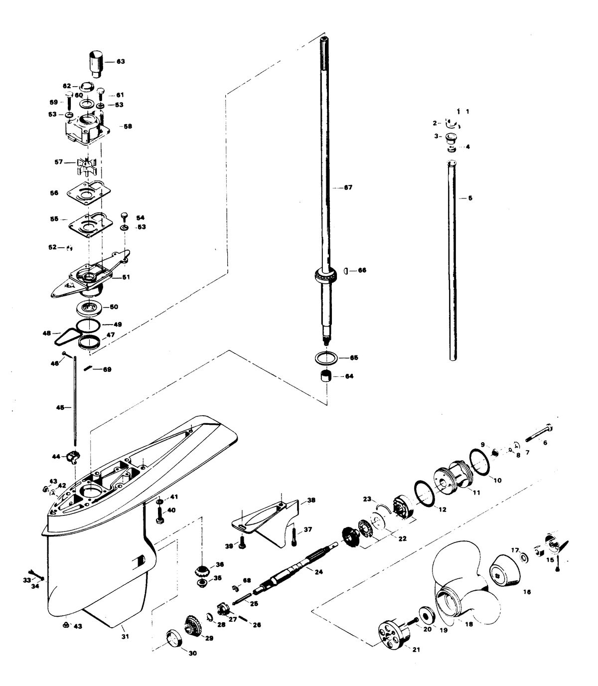 CHRYSLER 55 H.P. GEAR HOUSING