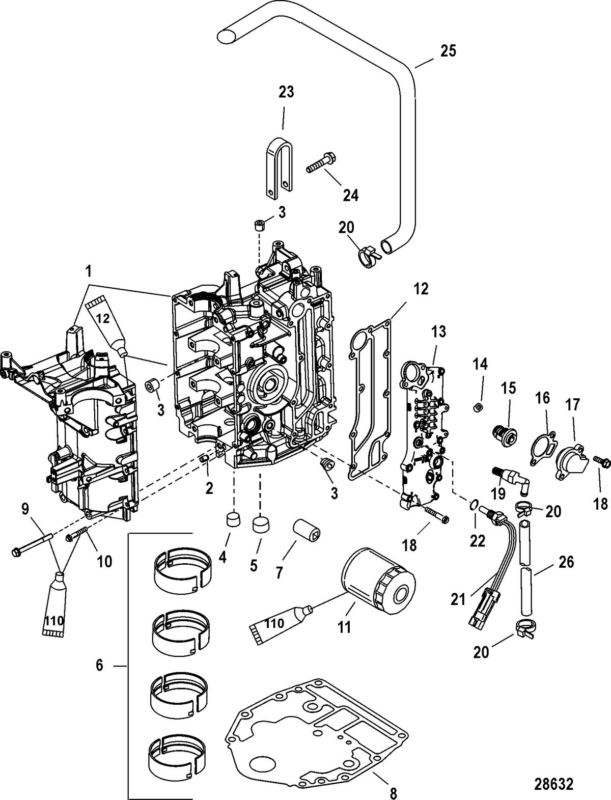 MERCURY/MARINER 30/40 EFI 4-STROKE (3 CYLINDER) Cylinder Block
