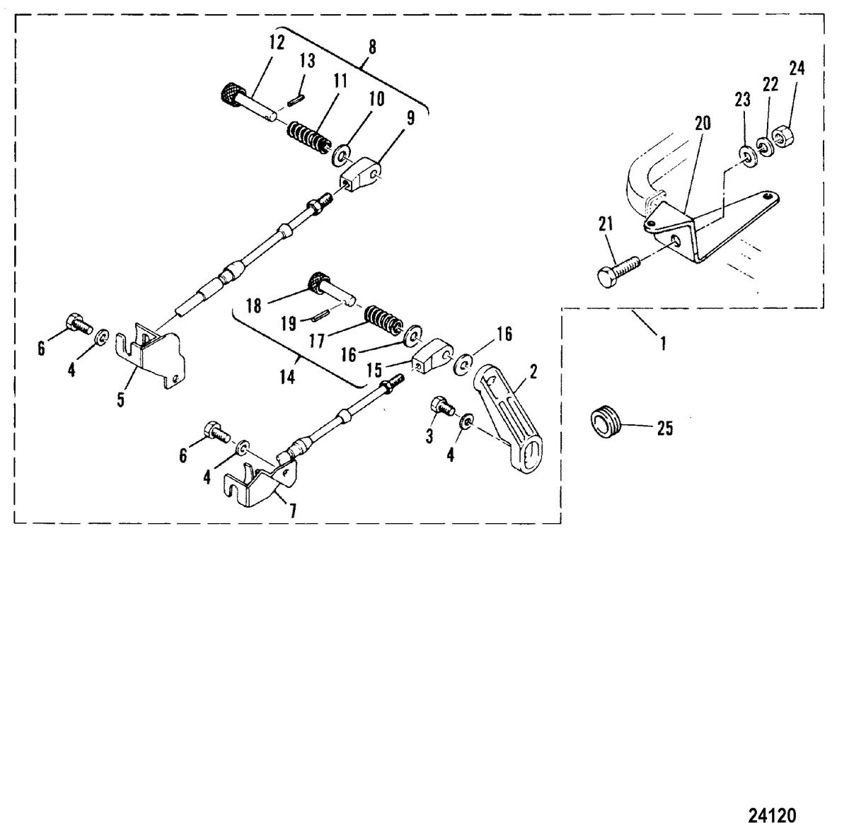 MARINER 40B HP REMOTE CONTROL ATTACHING KIT