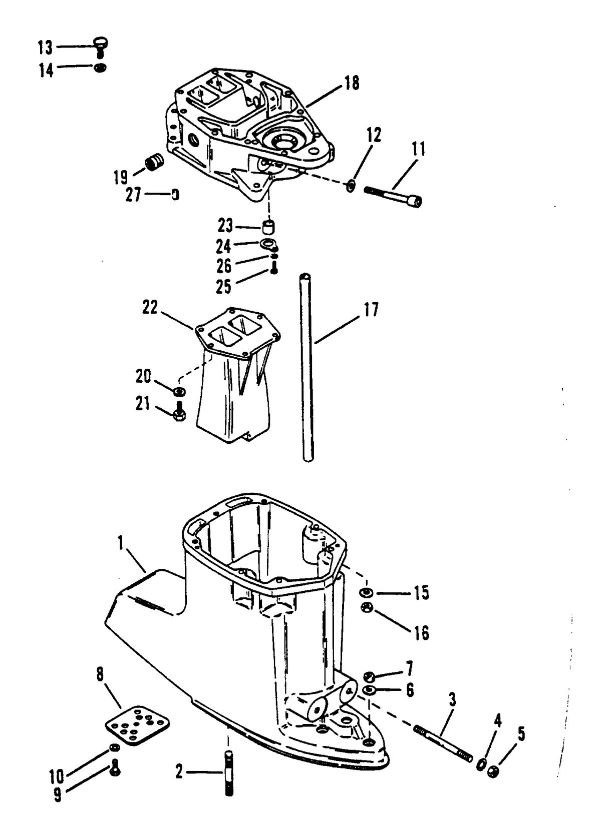 RACE OUTBOARD 2.5L (CARB) DRIVESHAFT HOUSING (SHORT)
