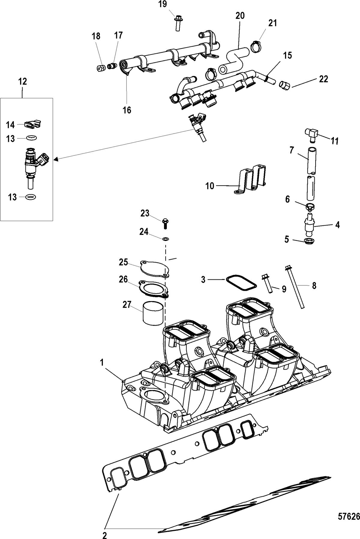 RACE STERNDRIVE 540 HP Intake Manifold