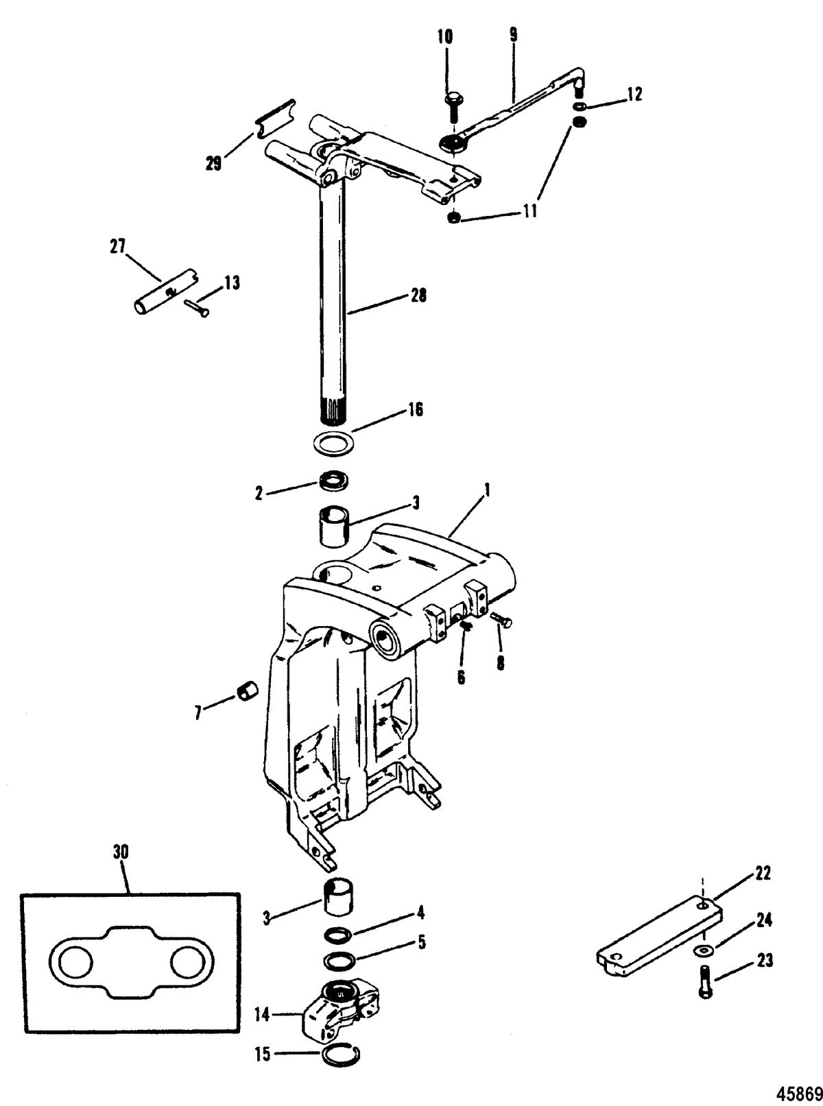 FORCE 120 HP FORCE Swivel Bracket and Steering Arm