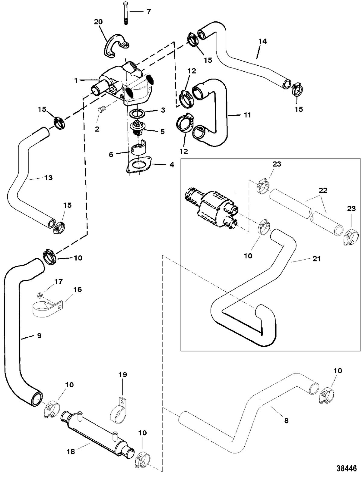 MERCRUISER 4.3L/LX ALPHA/BRAVO (GEN II) STANDARD COOLING SYSTEM