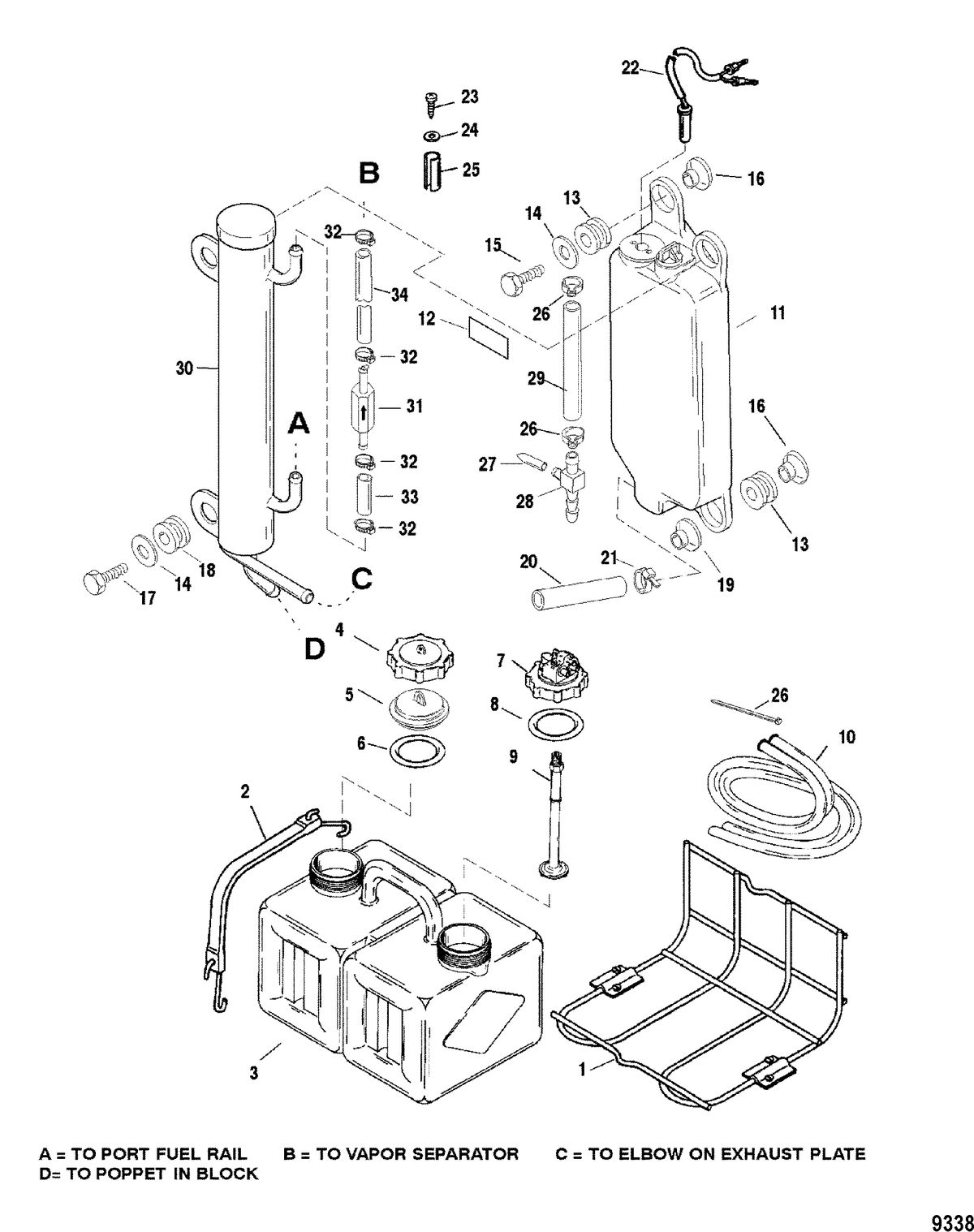 MERCURY/MARINER 135/150 DFI (2.5L) Oil Injection Components
