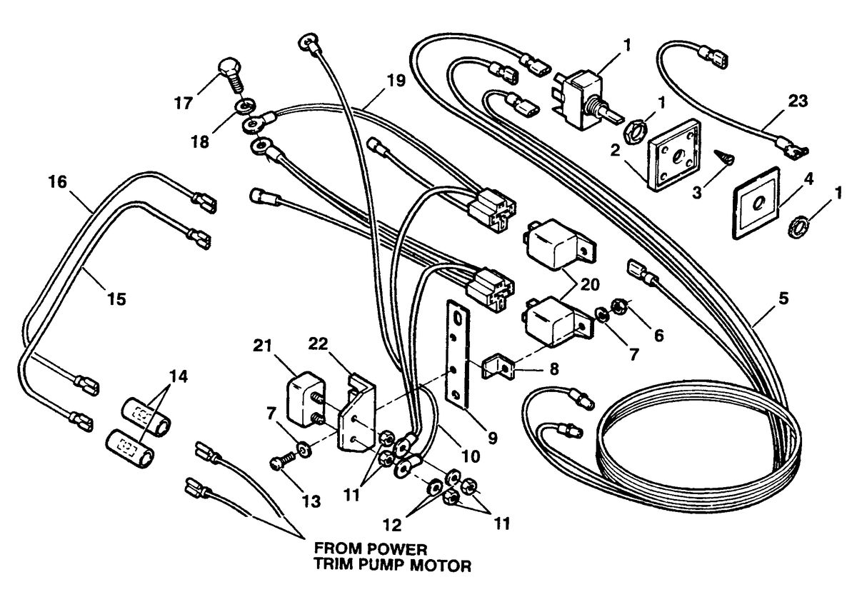 FORCE FORCE TRIM & TILT MODELS 35 THRU 75 HP ELECTRICAL COMPONENTS (F5H219/5FH219-1 & F5H271)