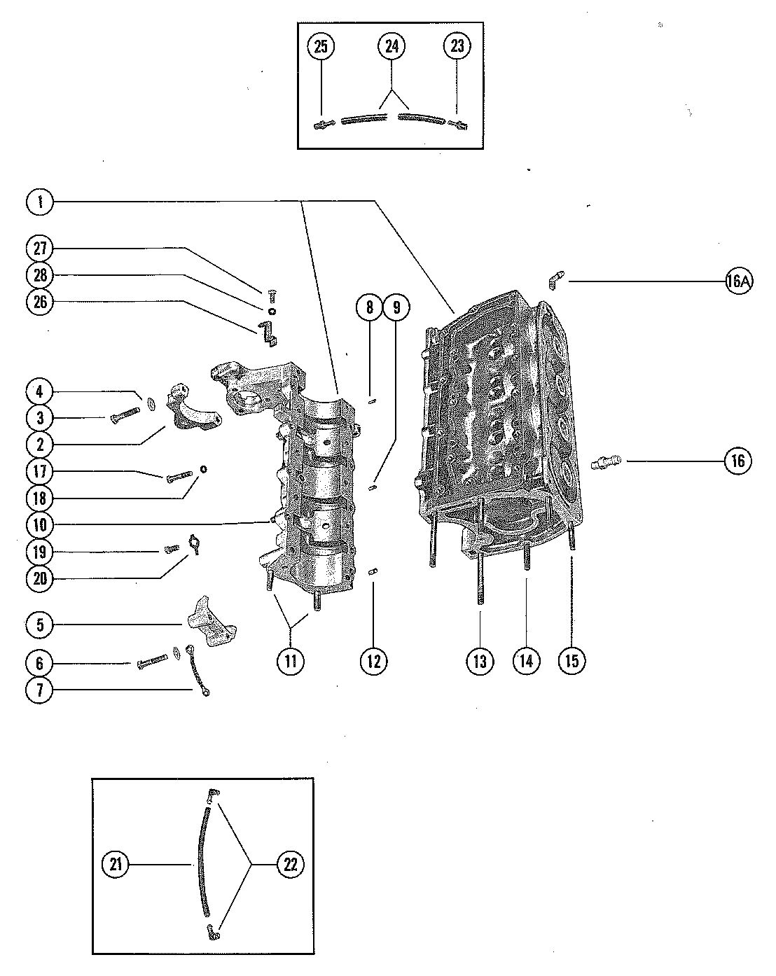 MERCURY MERC 50 CYLINDER BLOCK AND CRANKCASE ASSEMBLY