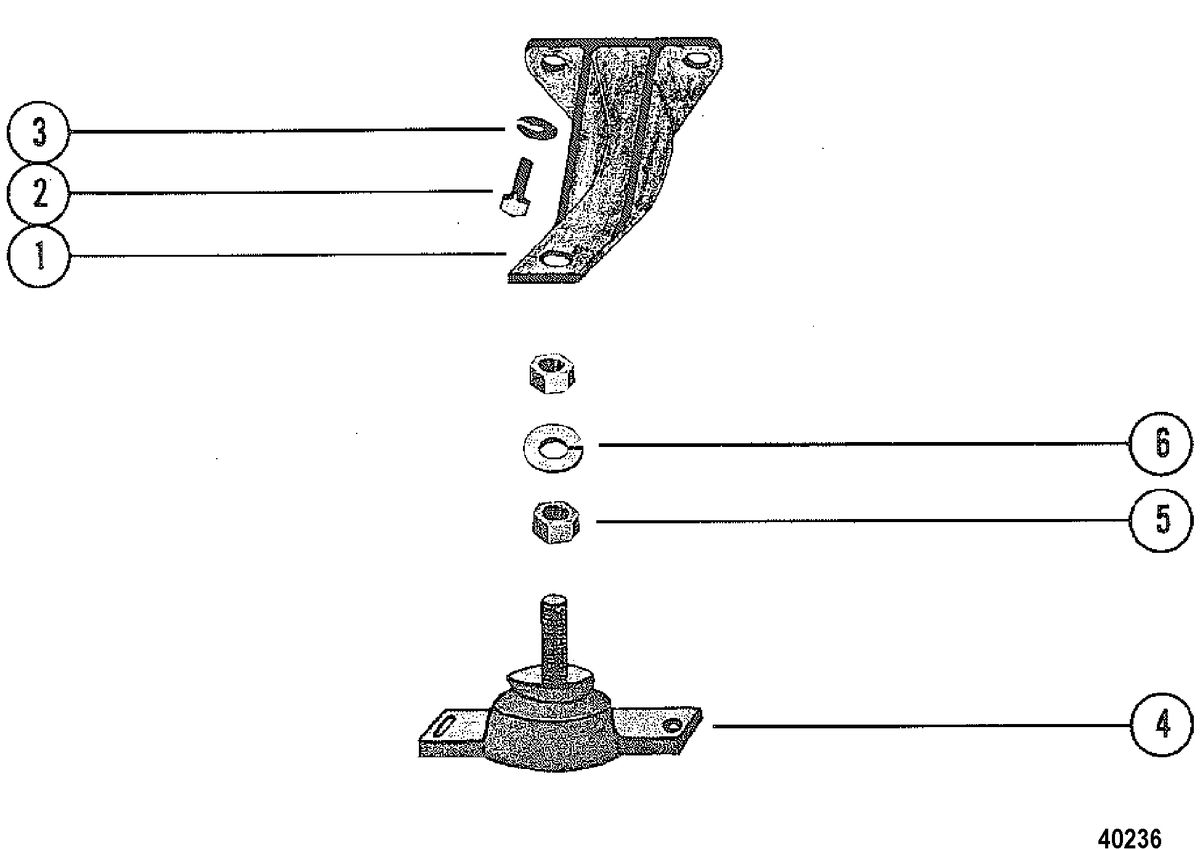 MERCRUISER 228 ENGINE (G.M.) ENGINE MOUNTING(STERN DRIVE)