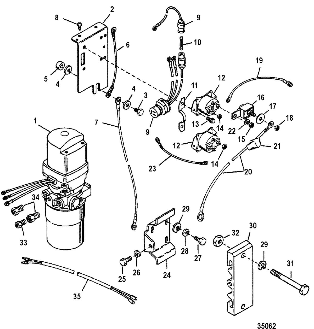 RACE OUTBOARD 2.5L (EFI) 2.5L (EFI-OFFSHORE) Hydraulic Pump and Mounting Brackets
