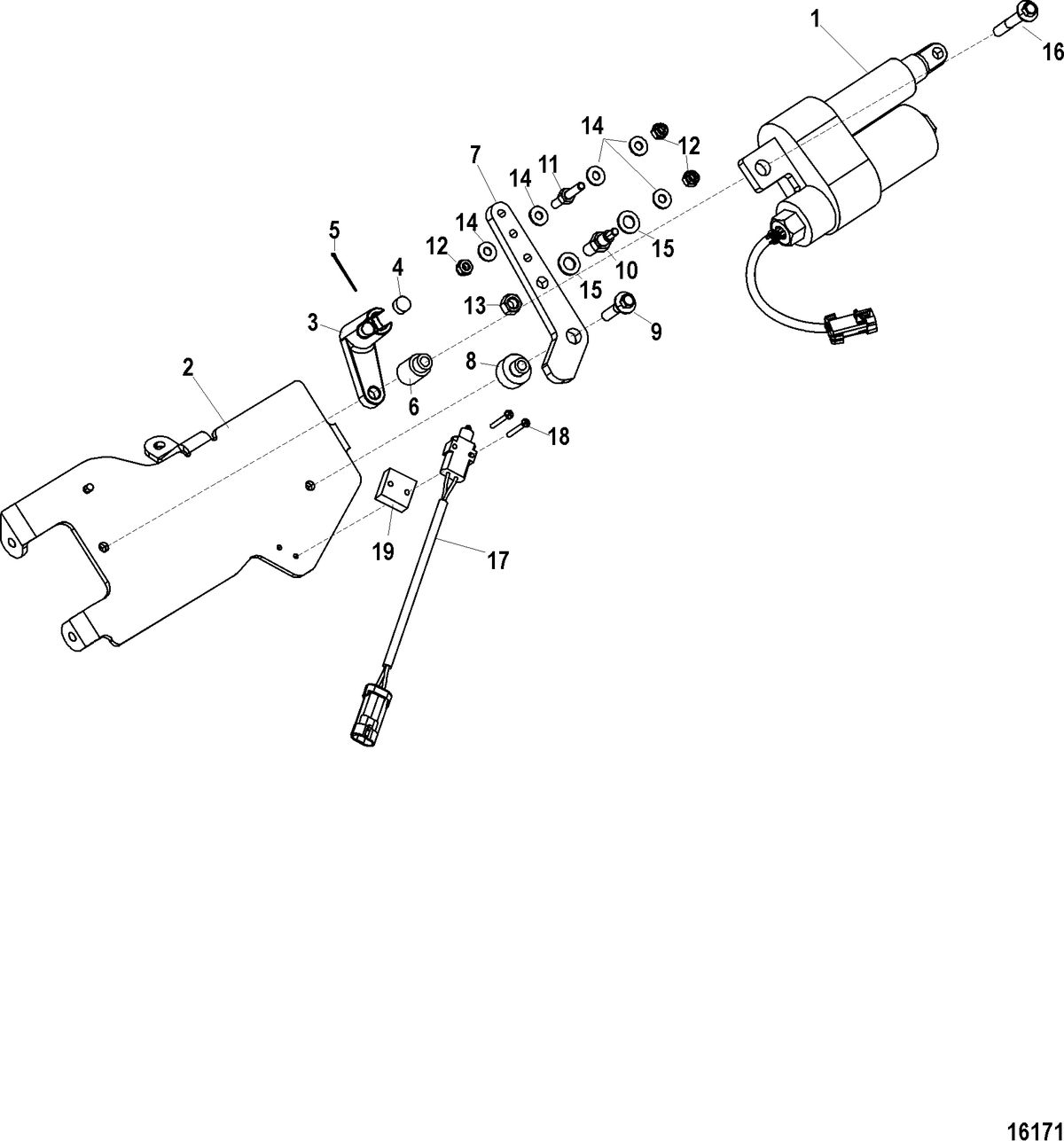 MERCRUISER 5.0L, 350, 377 MAG MPI STERNDRIVE Shift Bracket, Digital Throttle Shift / Axius