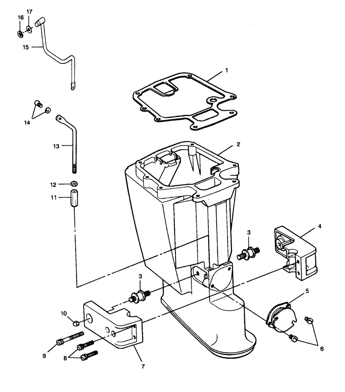 FORCE FORCE 1989 25 H.P. "B" MODELS MOTOR LEG