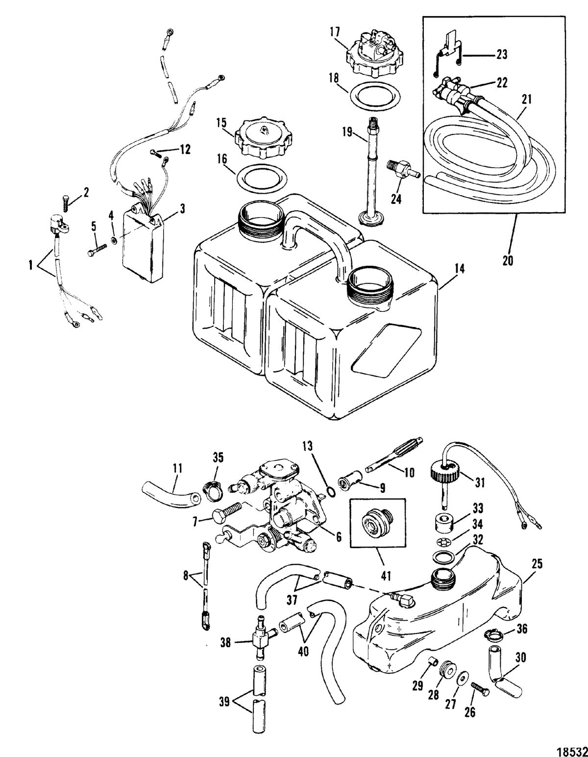 MERCURY/MARINER 175 H.P. (V-6) Oil Injection Components