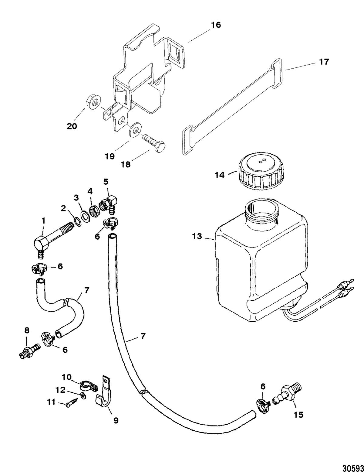 MERCRUISER D4.2L/200-LD OIL RESERVOIR COMPONENTS(STERN DRIVE)