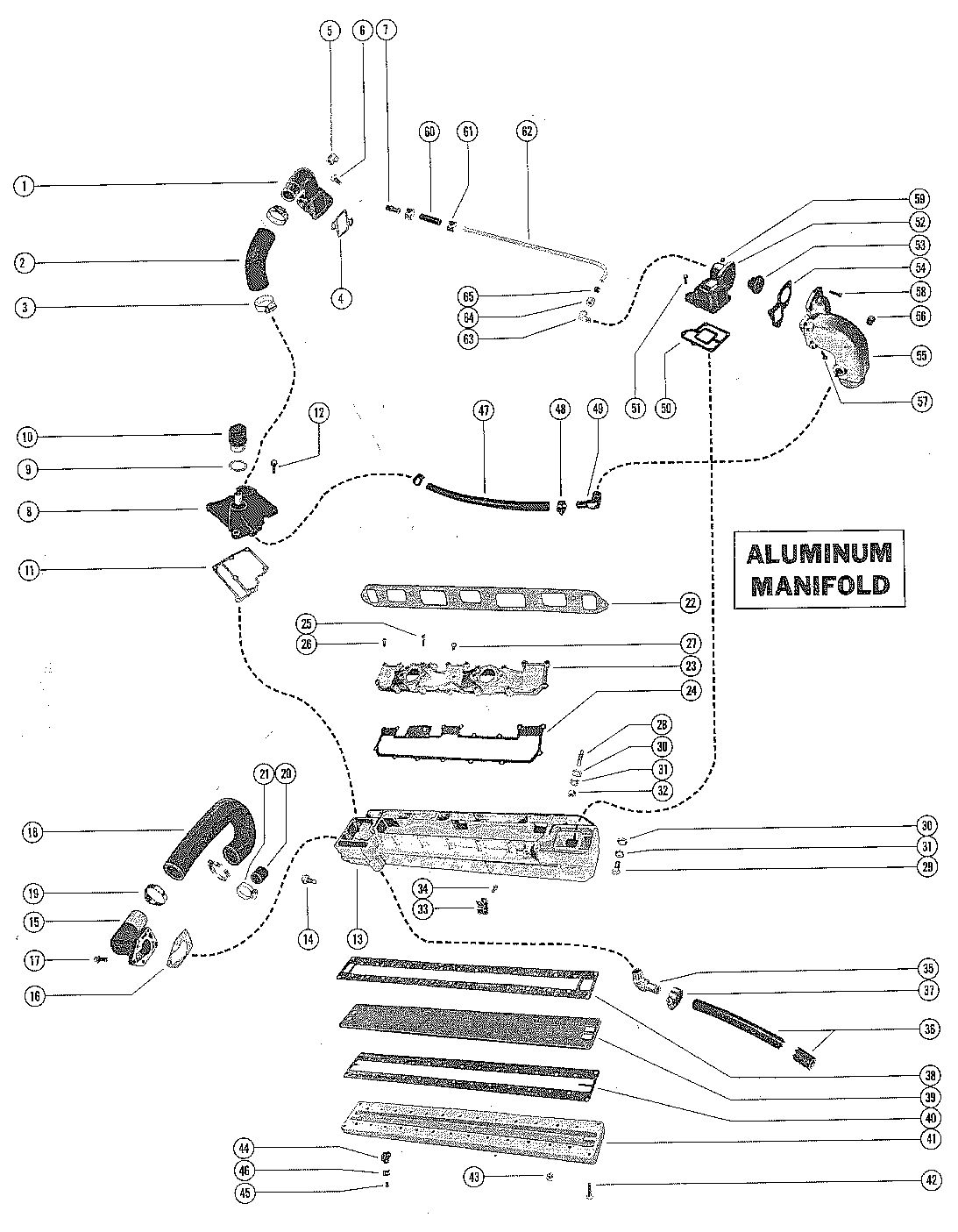 MERCRUISER 160 ENGINE EXHAUST MANIFOLD ASSEMBLY (ALUMINUM)